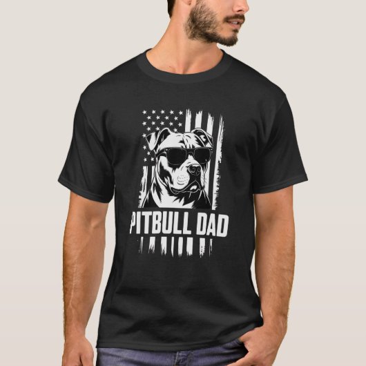 Pitbull vader mannen t-shirt (Voorkant)