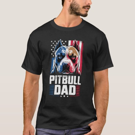 Pitbull vader mannen t-shirt (Voorkant)