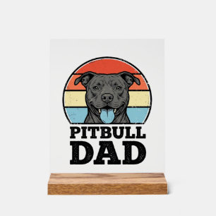 Pitbull Vader Vintage Hond Liefhebber Shirt Ontwer Acryl Bord