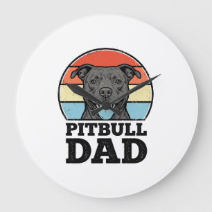 Pitbull Vader Vintage Hond Liefhebber Shirt Ontwer Grote Klok