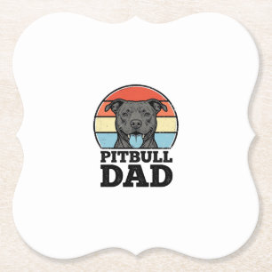 Pitbull Vader Vintage Hond Liefhebber Shirt Ontwer Kartonnen Onderzetters