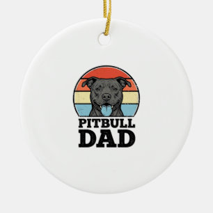 Pitbull Vader Vintage Hond Liefhebber Shirt Ontwer Keramisch Ornament