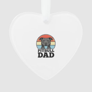 Pitbull Vader Vintage Hond Liefhebber Shirt Ontwer Ornament