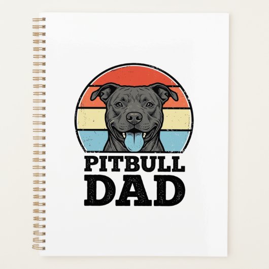 Pitbull Vader Vintage Hond Liefhebber Shirt Ontwer Planner (Voorkant)