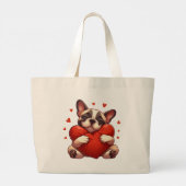 Pitbull Valentijnsdag Cadeaus Grote Tote Bag (Achterkant)