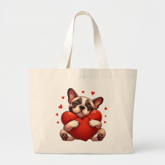 Pitbull Valentijnsdag Cadeaus Grote Tote Bag (Voorkant)