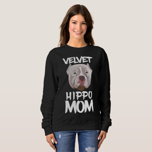 Pitbull Velvet Hippo Hond Mam Trui (Voorkant volledig)