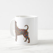 Pitbull Vlindersilhouet Kunst | Liefhebber van Bul Koffiemok (Voorkant links)