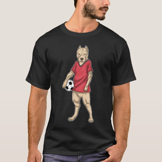 Pitbull Voetballer Voetbal T-shirt (Voorkant)