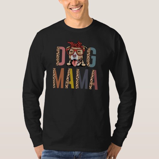 Pitbull Vrouwen Meisjes Puppy Moeder Hond Mama T-shirt (Voorkant)