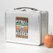 Pitbull Waarschuwing Kusjes Komend Vintage Hond De (In situ)