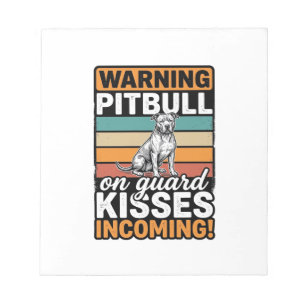 Pitbull Waarschuwing Kusjes Komend Vintage Hond De Notitieblok