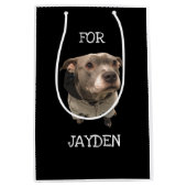 Pitbull Wearing Hoodie Gift Bag Medium Cadeauzakje (Voorkant)