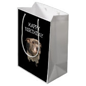 Pitbull Wearing Hoodie Gift Bag Medium Cadeauzakje (Achterkant Gekanteld)