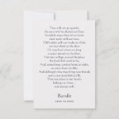 Pitbull White Memorial Gedicht Aangepaste Naam Sym Bedankkaart (Achterkant)