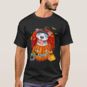 Pitbull Witch Pumpkin Halloween T-shirt (Voorkant)