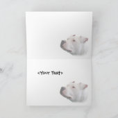 Pitbull Witte Hond Kerstwens Feestdagen Kaart (Binnen)