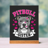 Pitbull Zus Hond Liefhebber Vector Design Acryl Bord (Neutraal)