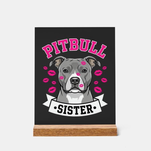 Pitbull Zus Hond Liefhebber Vector Design Acryl Bord (Voorkant)