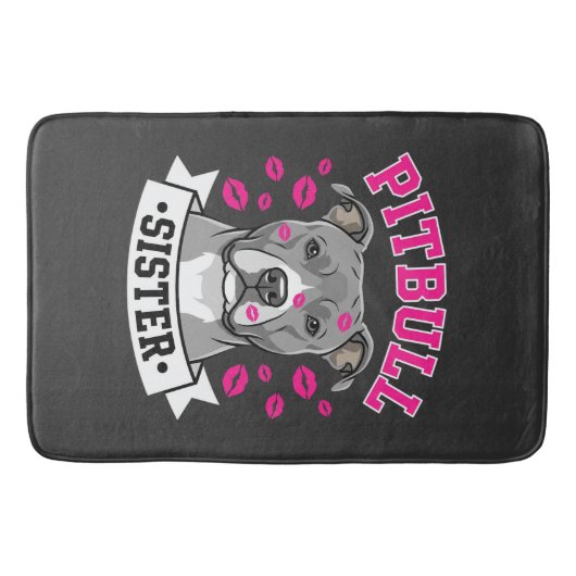 Pitbull Zus Hond Liefhebber Vector Design Badmat (Voorkant)
