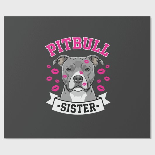 Pitbull Zus Hond Liefhebber Vector Design Cadeaupapier (Vlak)