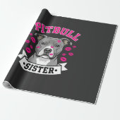 Pitbull Zus Hond Liefhebber Vector Design Cadeaupapier (Uitgerold)
