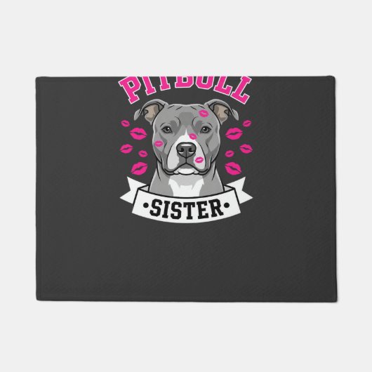 Pitbull Zus Hond Liefhebber Vector Design Deurmat (Voorkant)