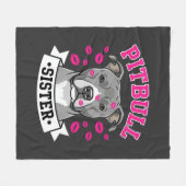 Pitbull Zus Hond Liefhebber Vector Design Fleece Deken (Voorkant (Horizontaal))