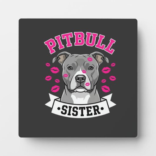 Pitbull Zus Hond Liefhebber Vector Design Fotoplaat (Voorkant)