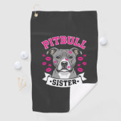 Pitbull Zus Hond Liefhebber Vector Design Golfhanddoek (Insitu)