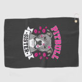 Pitbull Zus Hond Liefhebber Vector Design Golfhanddoek (Horizontaal)