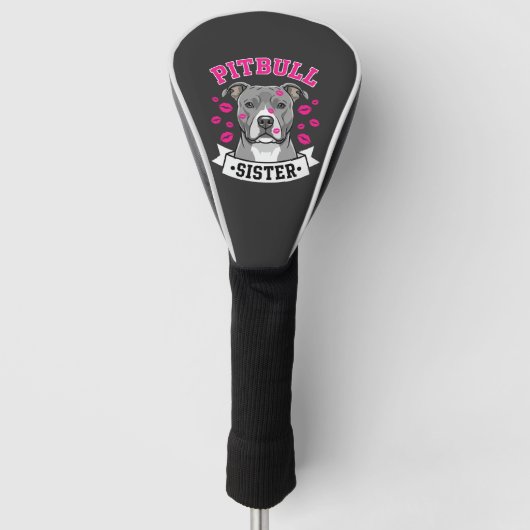 Pitbull Zus Hond Liefhebber Vector Design Golfheadcover (Voorkant)