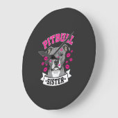 Pitbull Zus Hond Liefhebber Vector Design Grote Klok (Hoek)