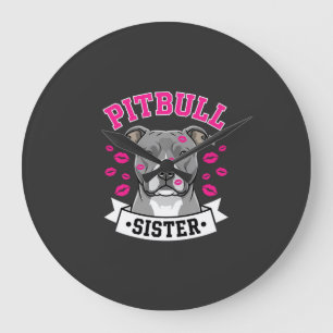 Pitbull Zus Hond Liefhebber Vector Design Grote Klok