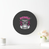 Pitbull Zus Hond Liefhebber Vector Design Grote Klok (Huis)