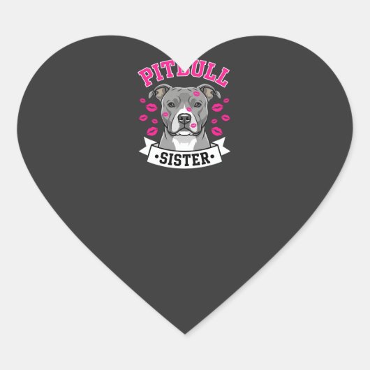 Pitbull Zus Hond Liefhebber Vector Design Hart Sticker (Voorkant)