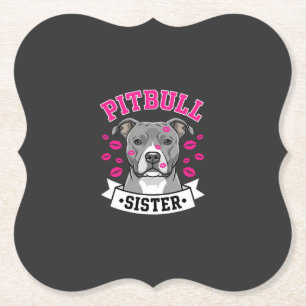 Pitbull Zus Hond Liefhebber Vector Design Kartonnen Onderzetters