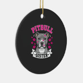 Pitbull Zus Hond Liefhebber Vector Design Keramisch Ornament (Rechts)