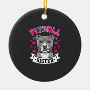 Pitbull Zus Hond Liefhebber Vector Design Keramisch Ornament
