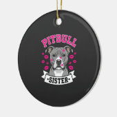 Pitbull Zus Hond Liefhebber Vector Design Keramisch Ornament (Links)