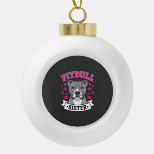Pitbull Zus Hond Liefhebber Vector Design Keramische Bal Ornament