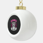 Pitbull Zus Hond Liefhebber Vector Design Keramische Bal Ornament (Rechts)