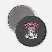 Pitbull Zus Hond Liefhebber Vector Design Magneet (Voorkant / Achterkant)