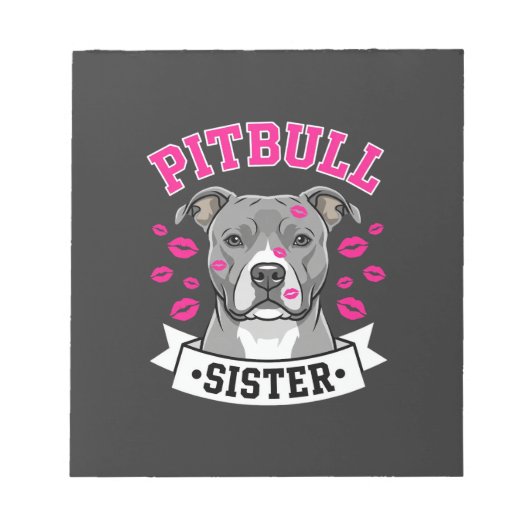 Pitbull Zus Hond Liefhebber Vector Design Notitieblok (Voorkant)
