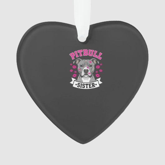 Pitbull Zus Hond Liefhebber Vector Design Ornament (voorkant)