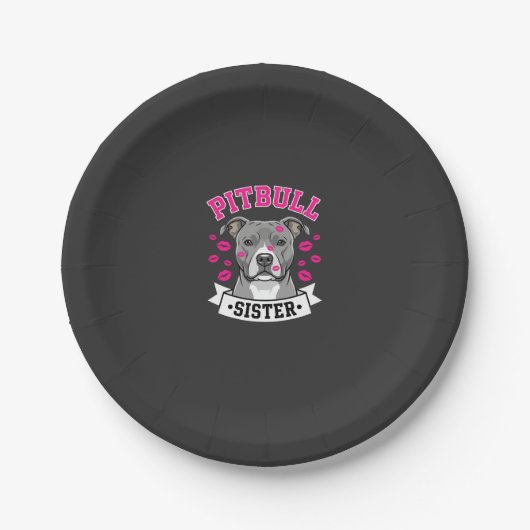 Pitbull Zus Hond Liefhebber Vector Design Papieren Bordje (Voorkant)