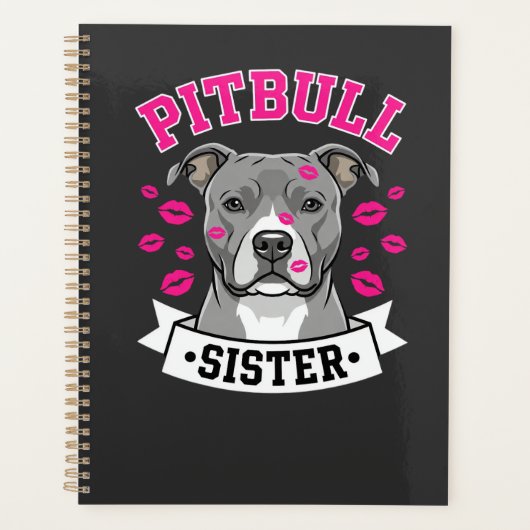Pitbull Zus Hond Liefhebber Vector Design Planner (Voorkant)