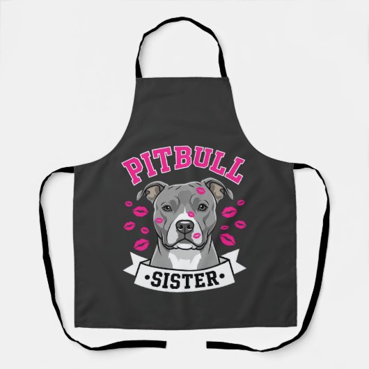 Pitbull Zus Hond Liefhebber Vector Design Schort (Voorkant)