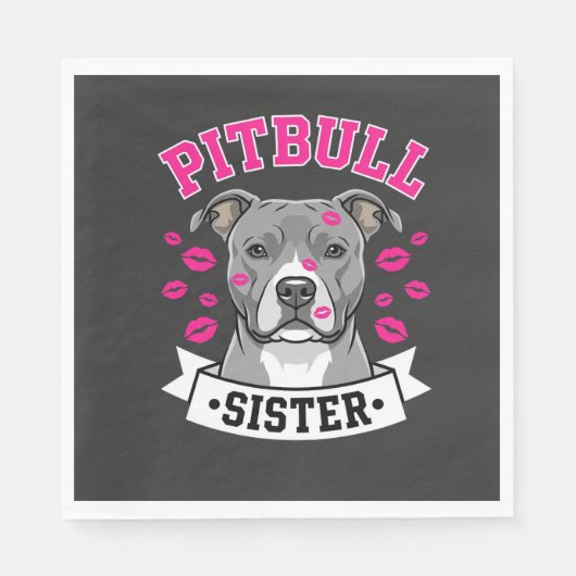 Pitbull Zus Hond Liefhebber Vector Design Servet (Voorkant)