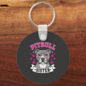 Pitbull Zus Hond Liefhebber Vector Design Sleutelhanger (Voorkant)